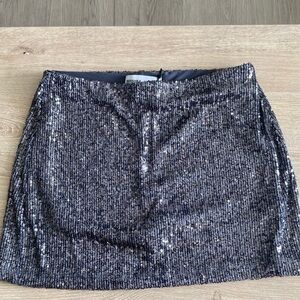 Bershka Glittering Black Mini Skirt